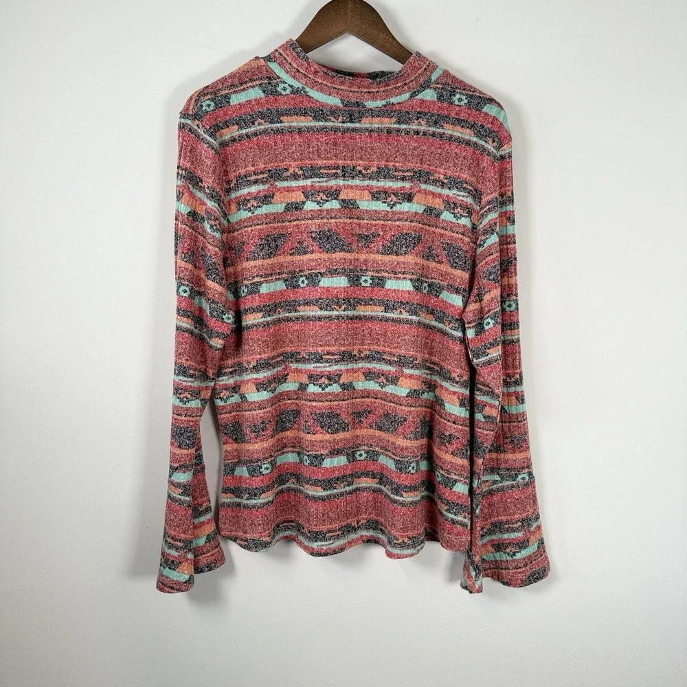 Wrangler Retro Women's Long Sleeve Shirt Aztec‎ Hell Sleeve Size XXL
